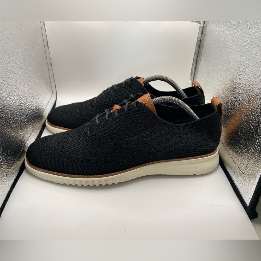 Cole Haan Zerogrand wingtip Oxford Black knit Men's Sneakers size 9